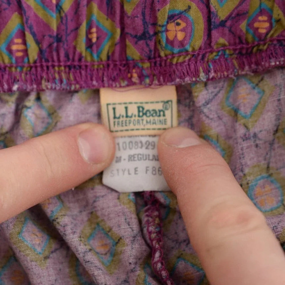 Vintage L.L. Bean Purple  with Shape Design Pants Med - Picture 14 of 14